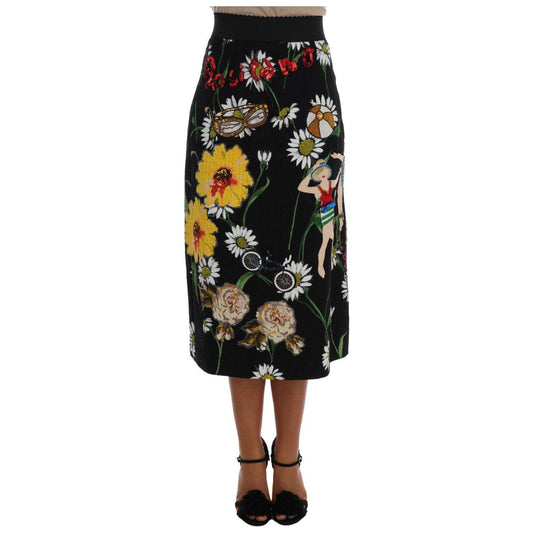 Dolce & Gabbana Embellished A-Line Mid-Calf Skirt Dolce & Gabbana