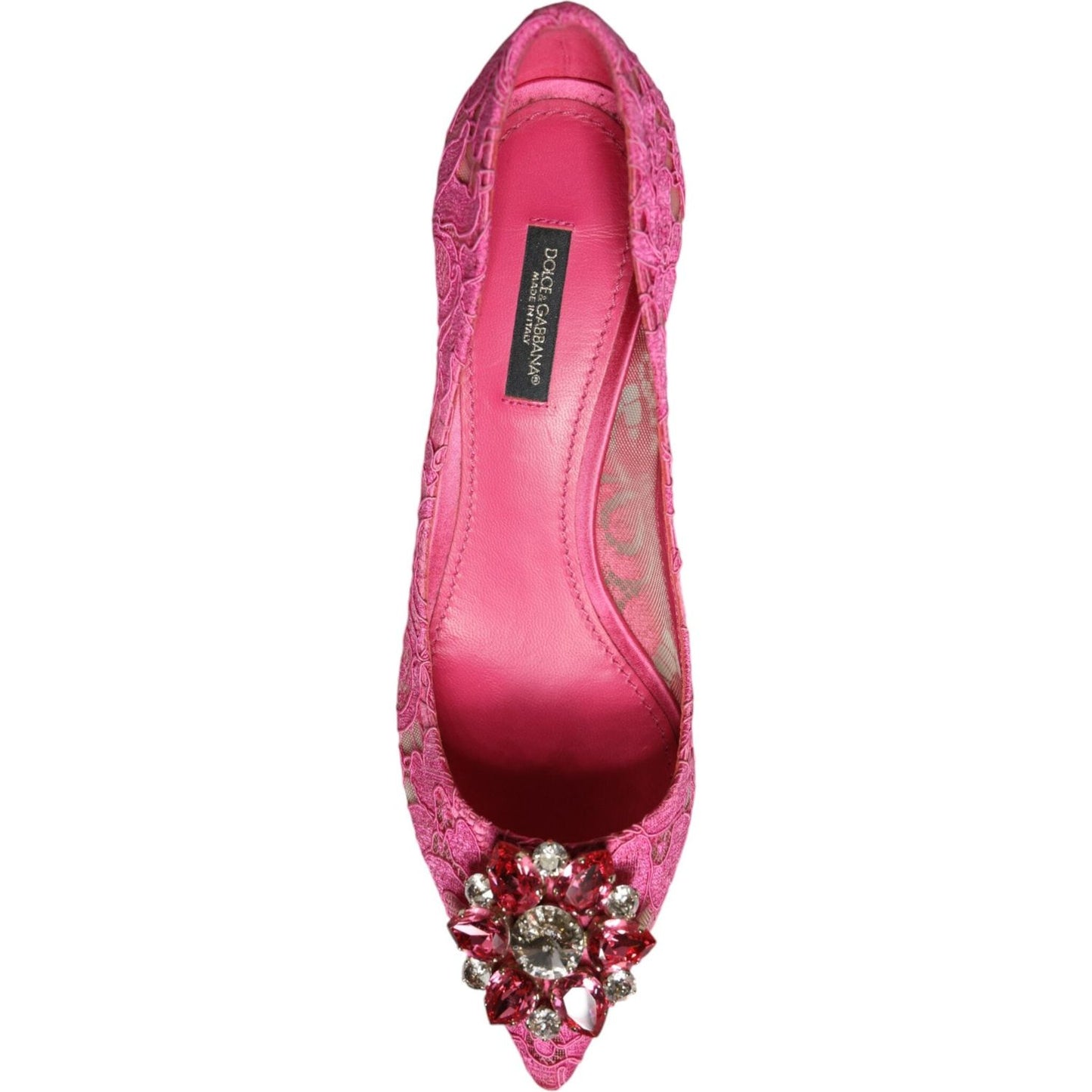 Dolce & Gabbana Pink Taormina Lace Crystal Heels Pumps Shoes Dolce & Gabbana