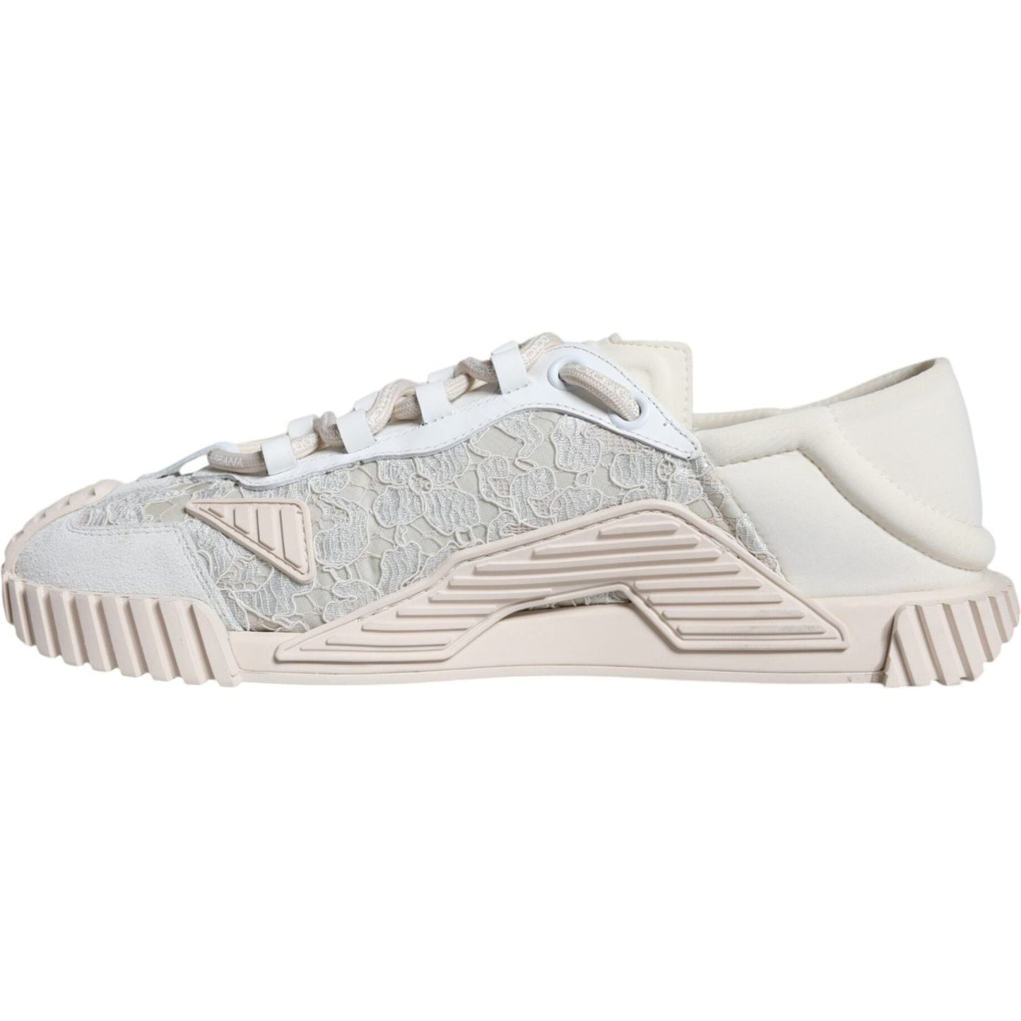 Dolce & Gabbana White Lace NS1 Low Top Sneaker Sports Shoes Dolce & Gabbana