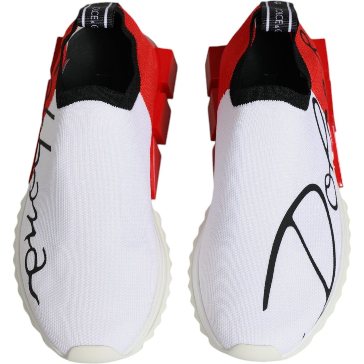 Dolce & Gabbana White Red Low Top Sorrento Men Sneakers Shoes Dolce & Gabbana