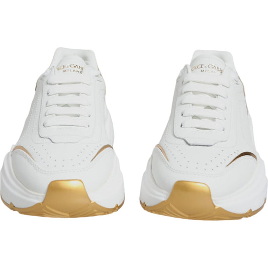 Dolce & Gabbana White Gold Daymaster Low Top Sneakers Shoes Dolce & Gabbana