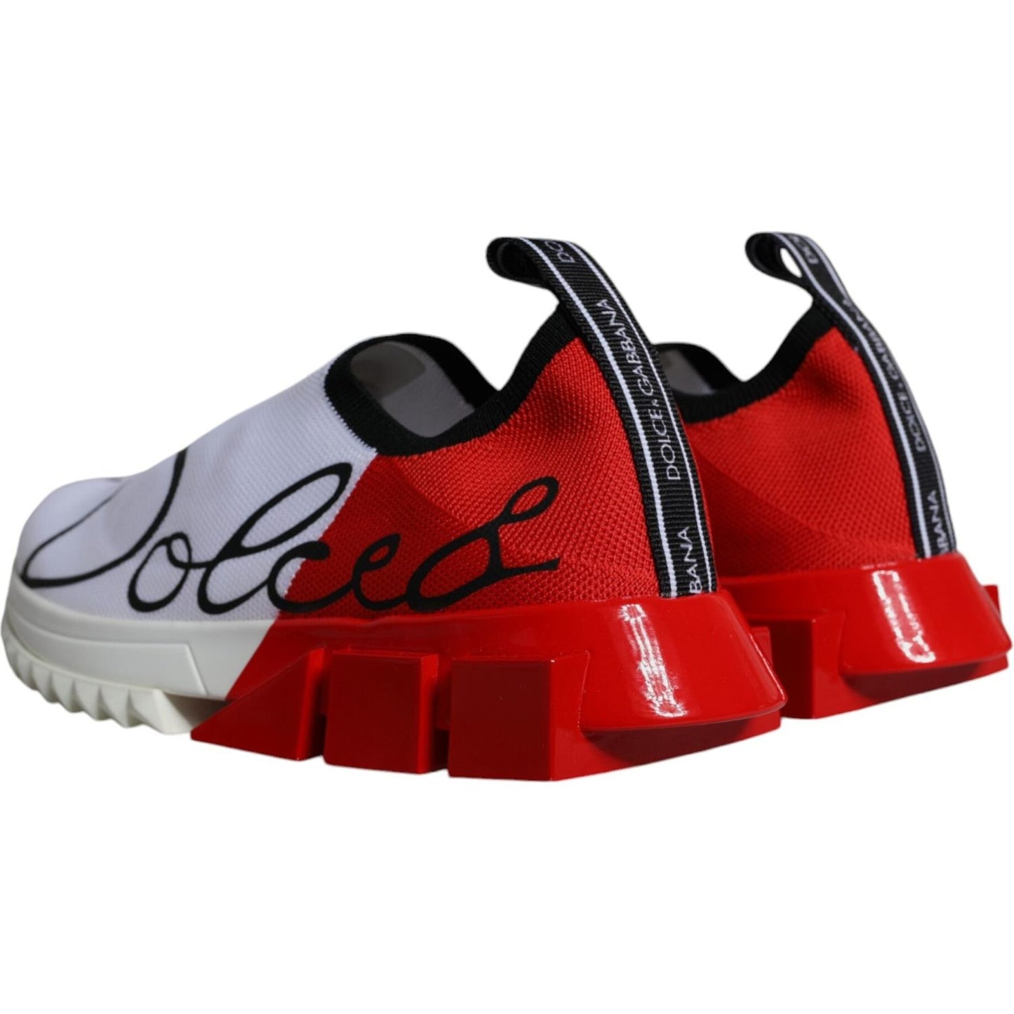 Dolce & Gabbana White Red Low Top Sorrento Men Sneakers Shoes Dolce & Gabbana