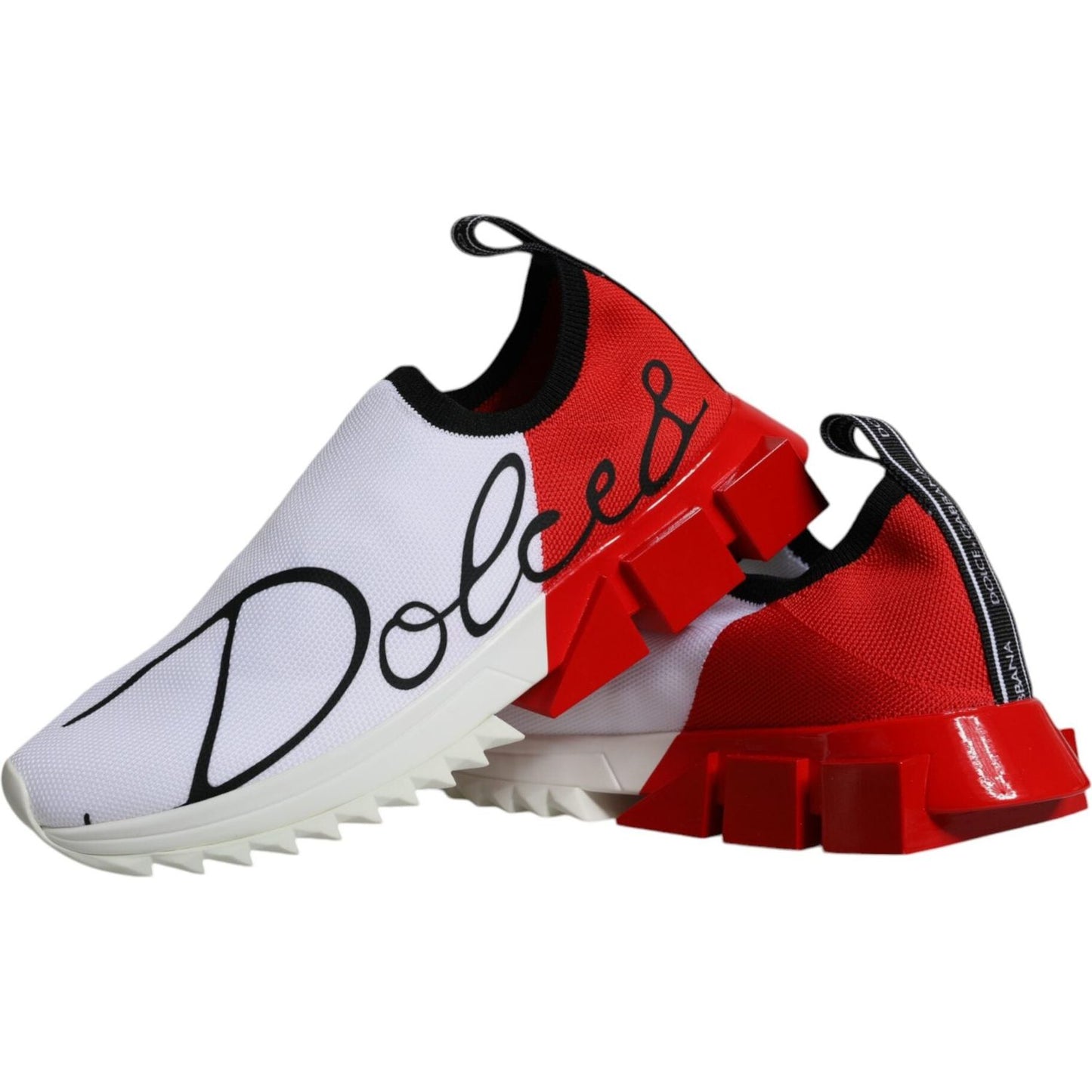 Dolce & Gabbana White Red Low Top Sorrento Men Sneakers Shoes Dolce & Gabbana