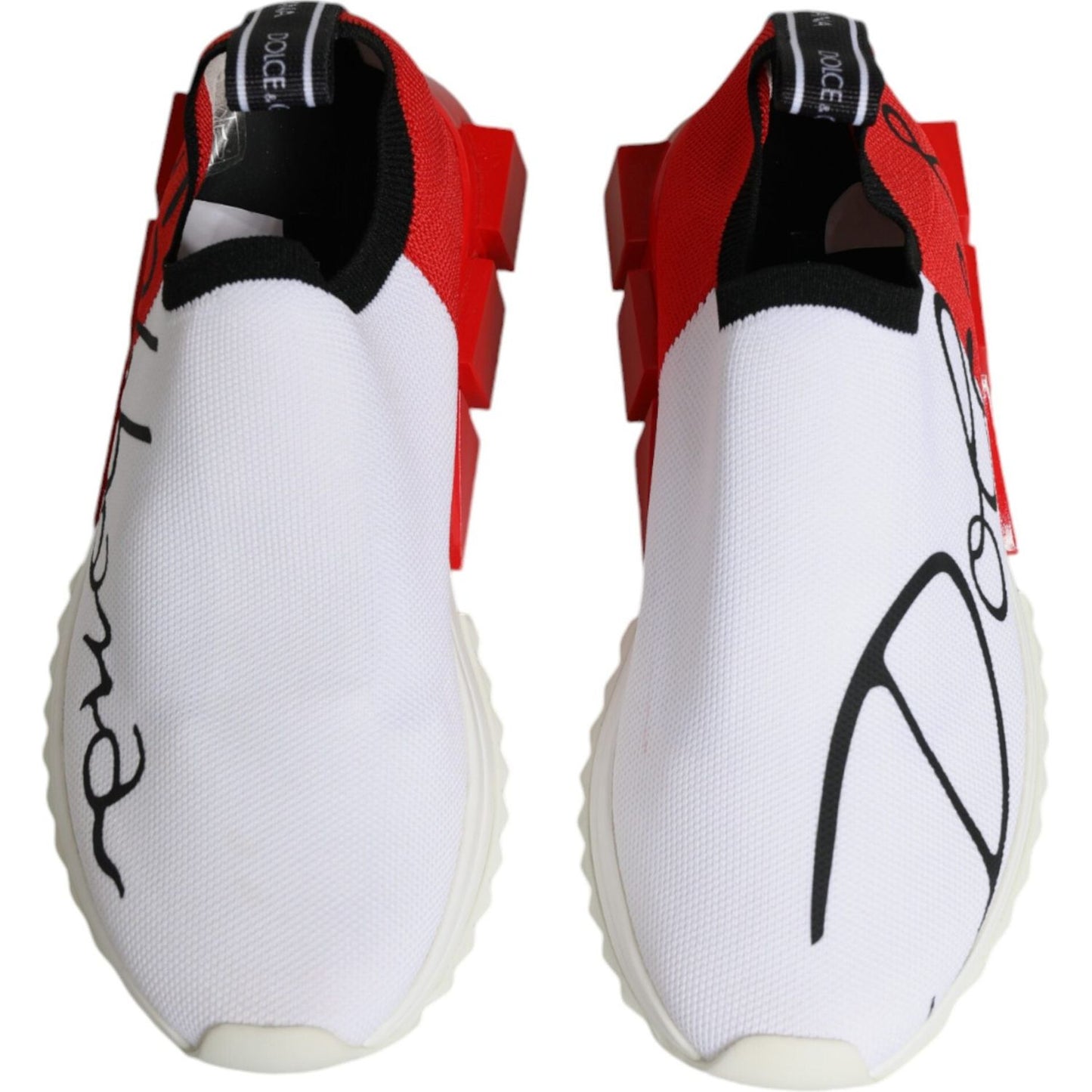 Dolce & Gabbana White Red Low Top Sorrento Men Sneakers Shoes Dolce & Gabbana