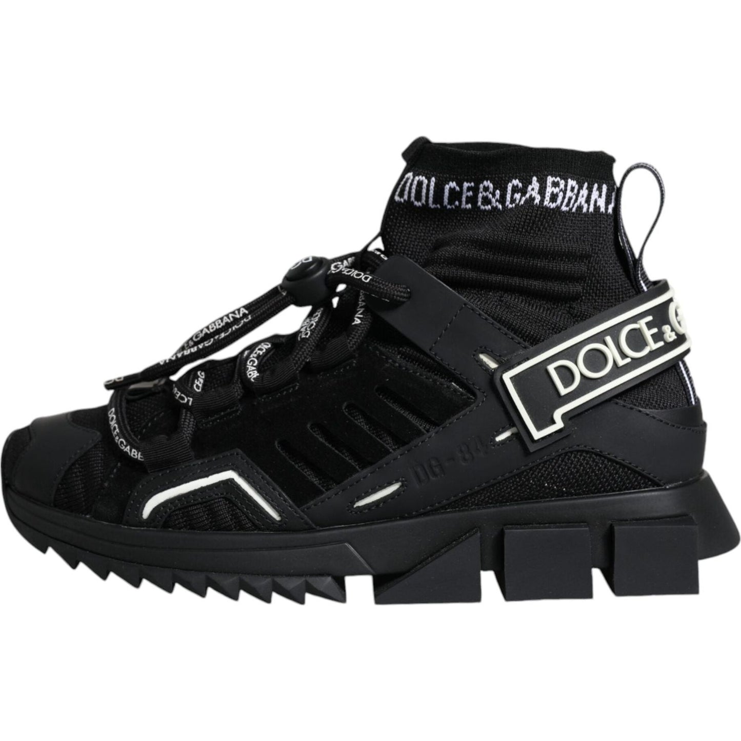 Dolce & Gabbana Black Sorrento Socks Logo Sneakers Shoes Dolce & Gabbana