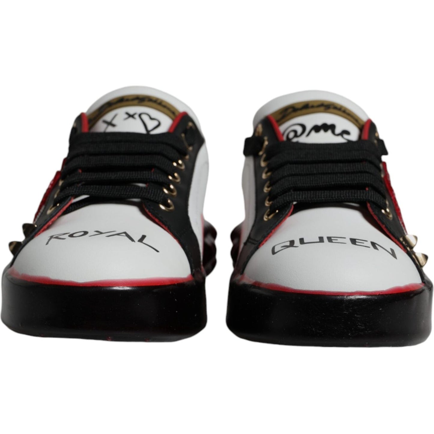 Dolce & Gabbana White Red Crystals Portofino Sneakers Shoes Dolce & Gabbana