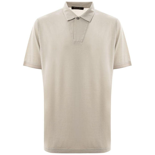 Loro Piana Gray Cotton Polo Shirt Loro Piana