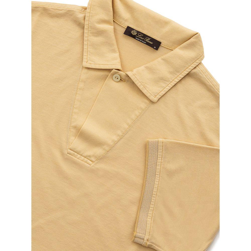 Loro Piana Yellow Silk Polo Shirt Loro Piana