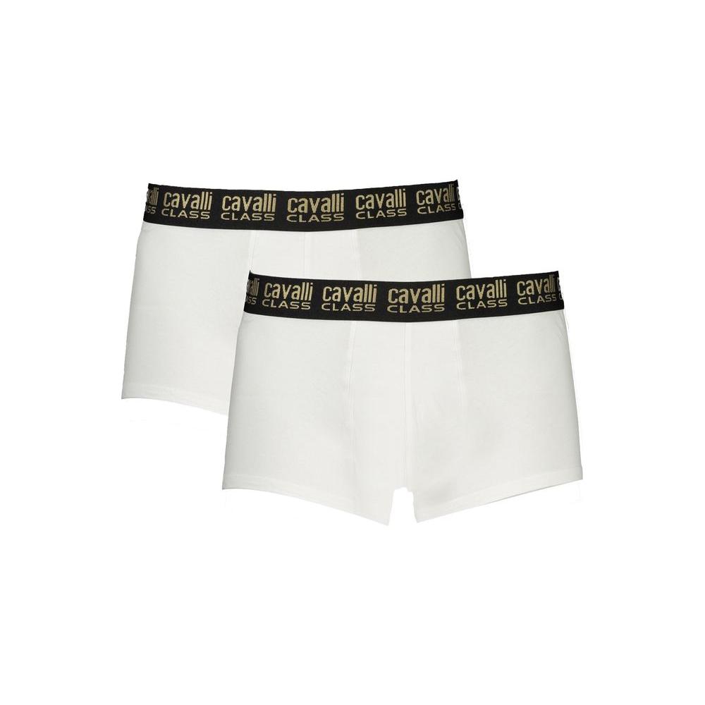 Cavalli Class White Cotton Men Boxer Pair Cavalli Class