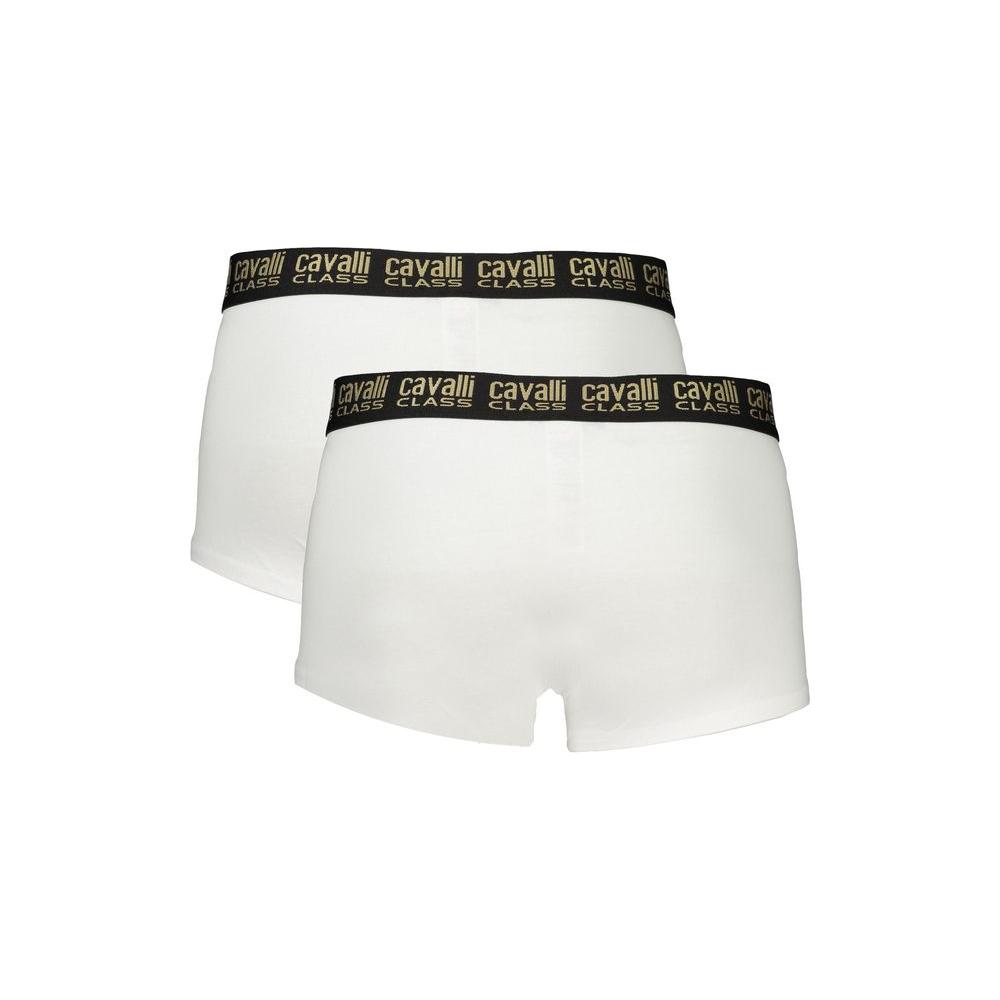 Cavalli Class White Cotton Men Boxer Pair Cavalli Class