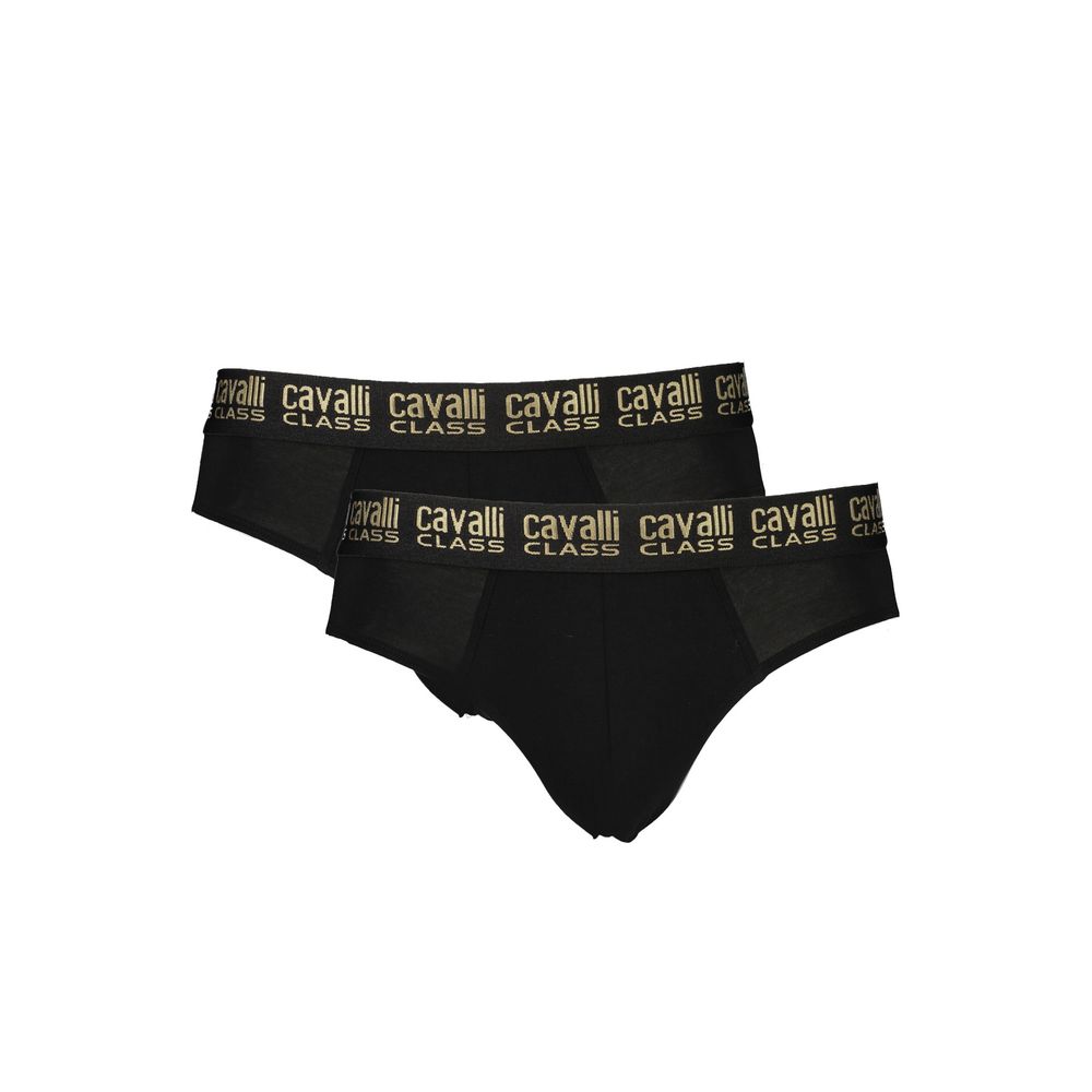 Cavalli Class Black Cotton Underwear Cavalli Class