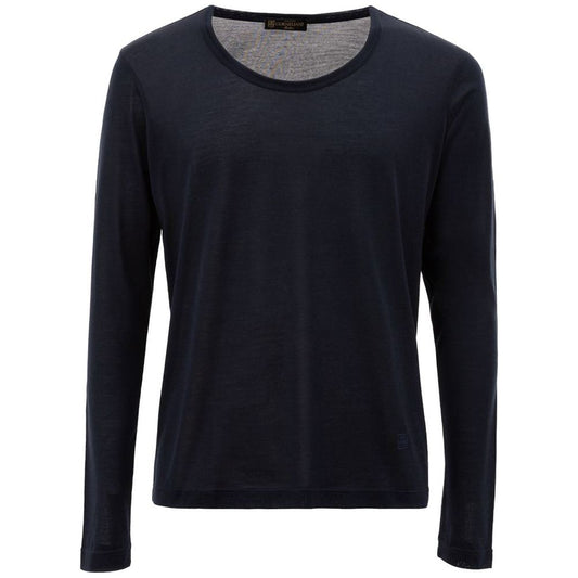 Corneliani Blue Silk T-Shirt Corneliani