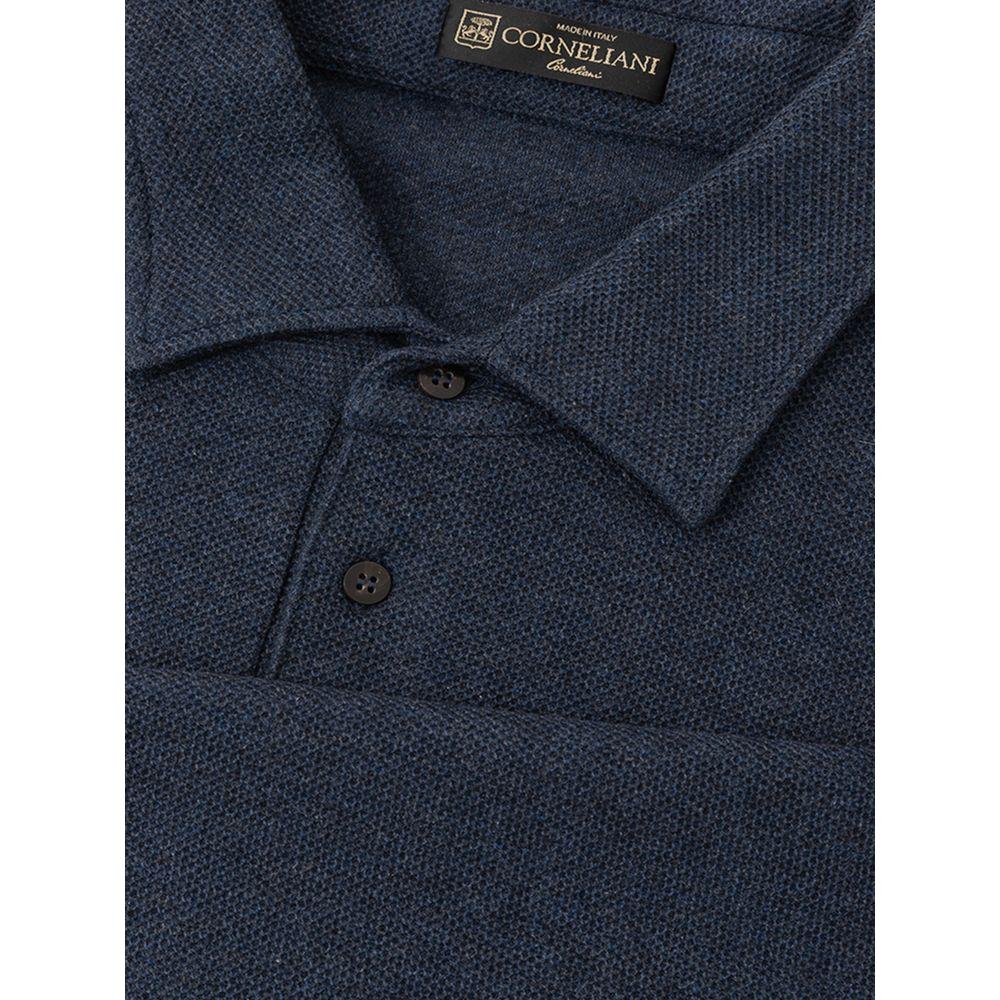 Corneliani Blue Cotton Polo Shirt Corneliani