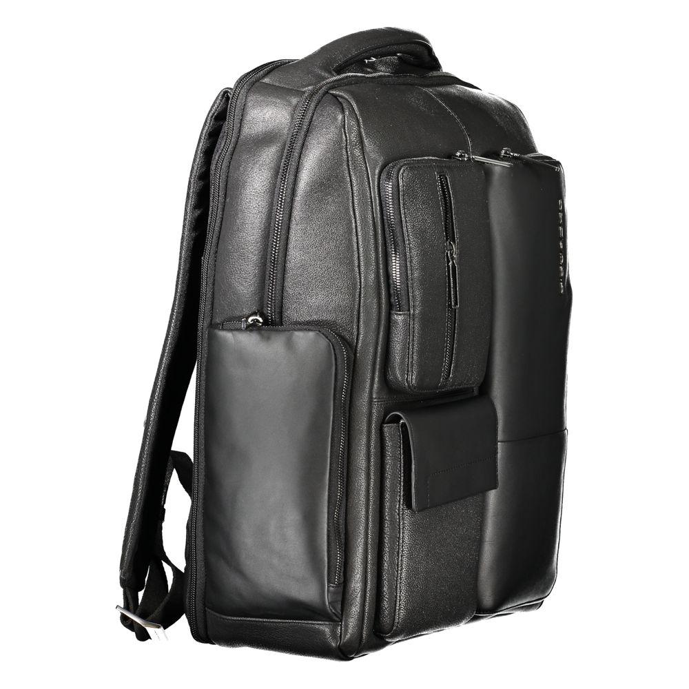 Piquadro Black Leather Backpack Piquadro