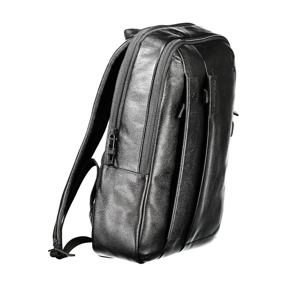 Piquadro Black Leather Backpack Piquadro