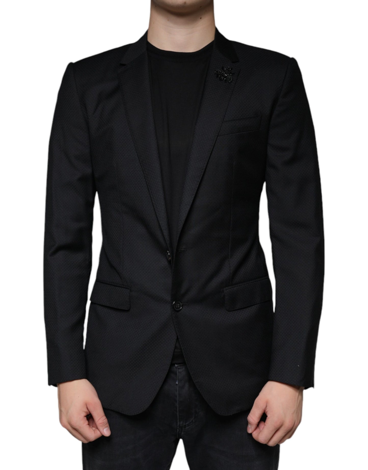 Dolce & Gabbana Black MARTINI Bee Single Breasted Blazer Dolce & Gabbana