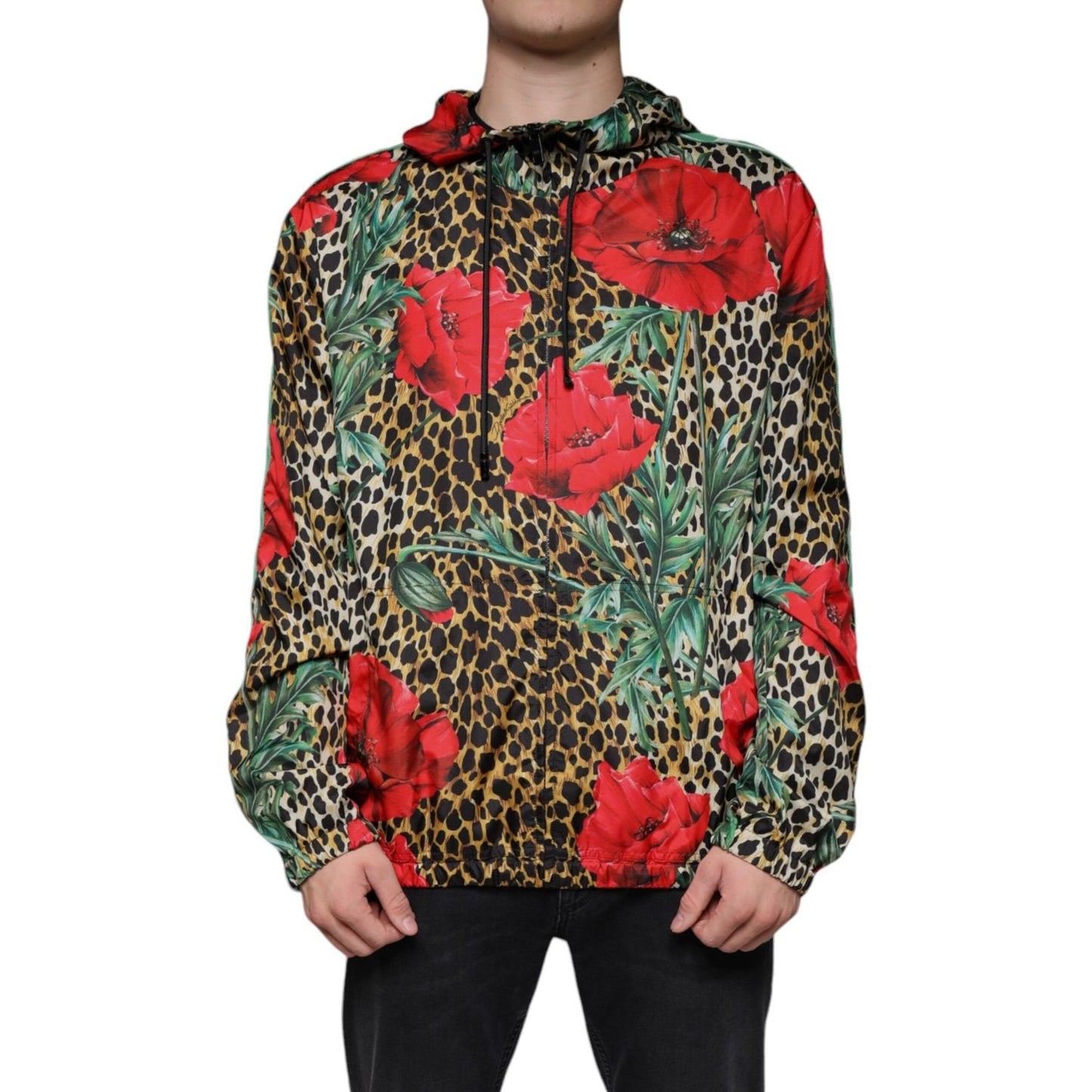 Dolce & Gabbana Multicolor Leopard Floral Hooded Jacket Dolce & Gabbana