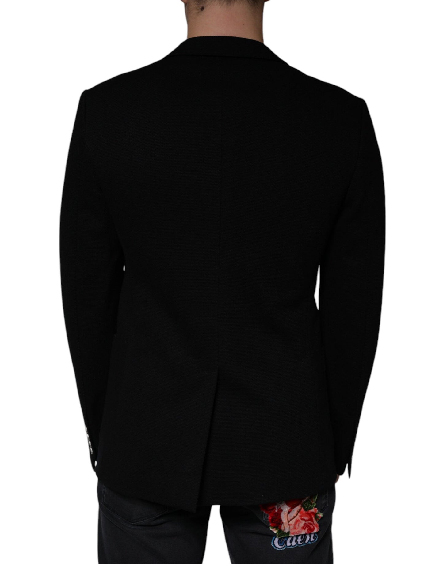 Dolce & Gabbana Black Crown Bee Single Breasted Coat Blazer Dolce & Gabbana