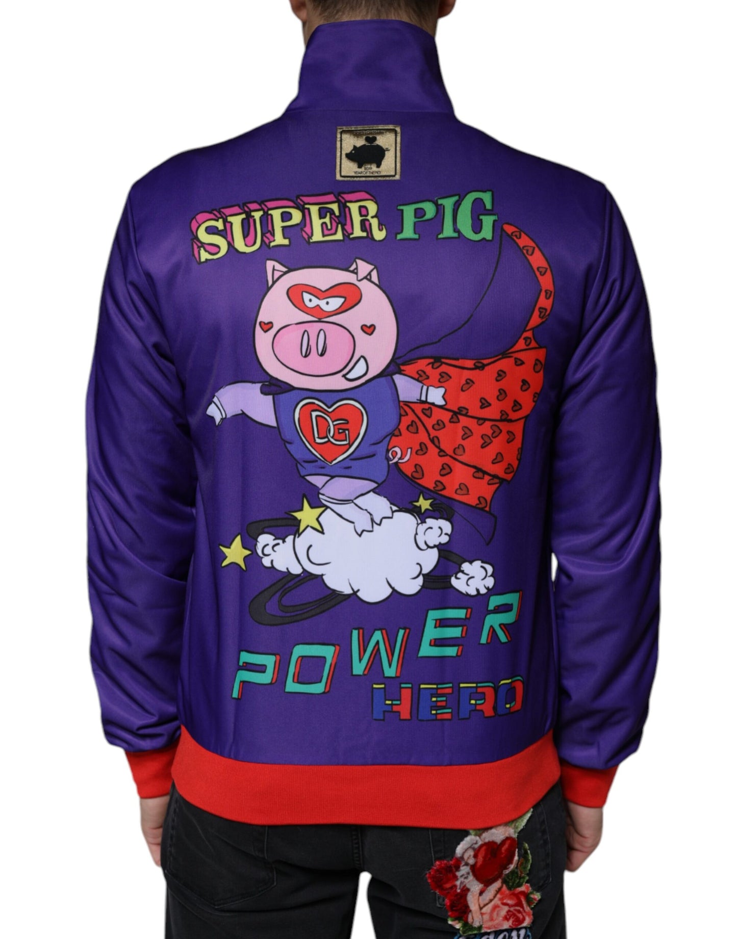 Dolce & Gabbana Purple YEAR OF THE PIG Full Zip Bomber Jacket Dolce & Gabbana