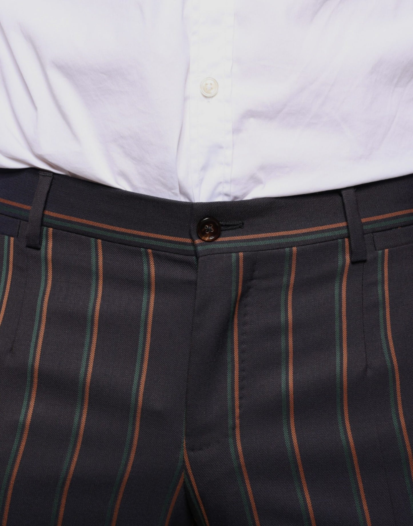 Dolce & Gabbana Brown Stripes Skinny Men Dress Pants Dolce & Gabbana