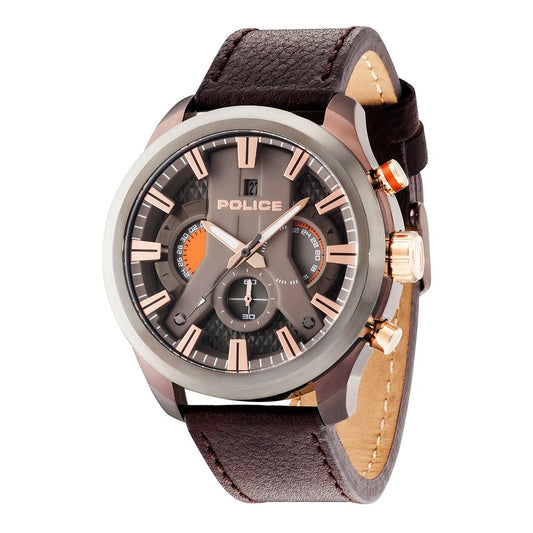 Police Brown Leather Watch Police