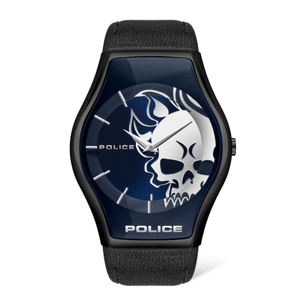 Police Black Leather Watch Police