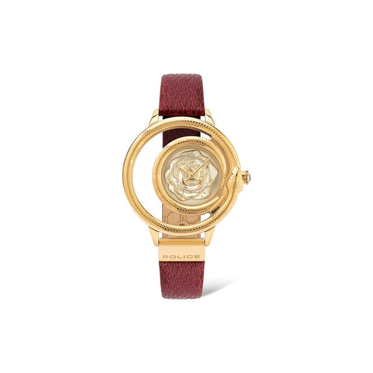 Police Red Leather Watch Police