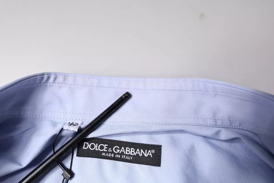 Dolce & Gabbana Light Blue Cotton Men Dress Formal Shirt Dolce & Gabbana