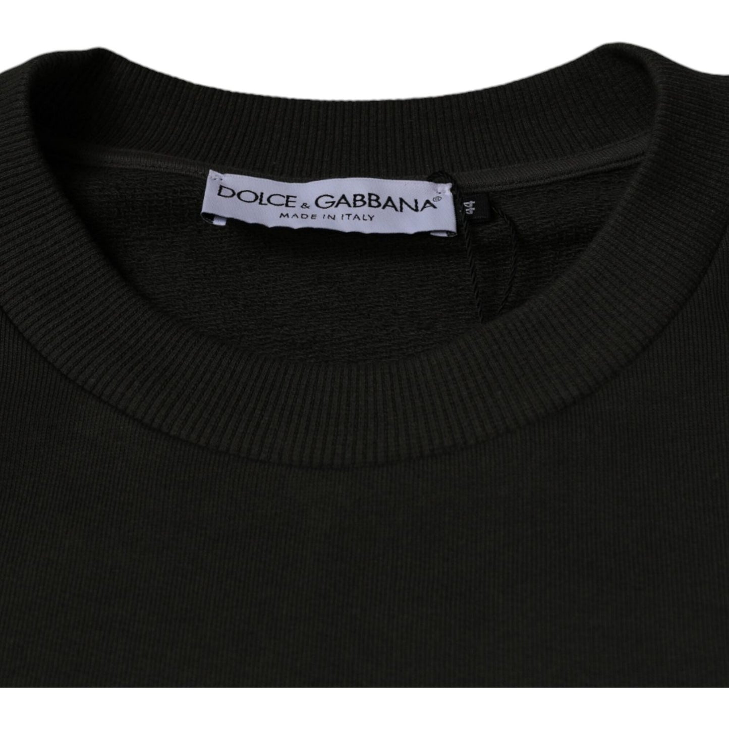 Dolce & Gabbana Army Green DG Crown Crew Neck Pullover Sweater Dolce & Gabbana