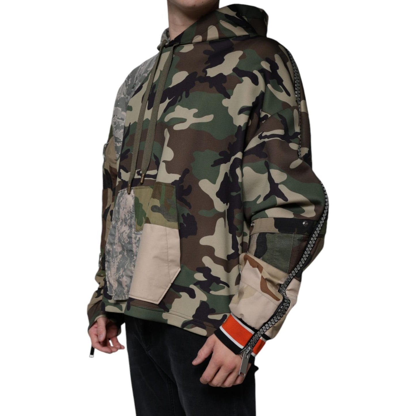 Dolce & Gabbana Multicolor Camouflage Hooded Sweatshirt Sweater