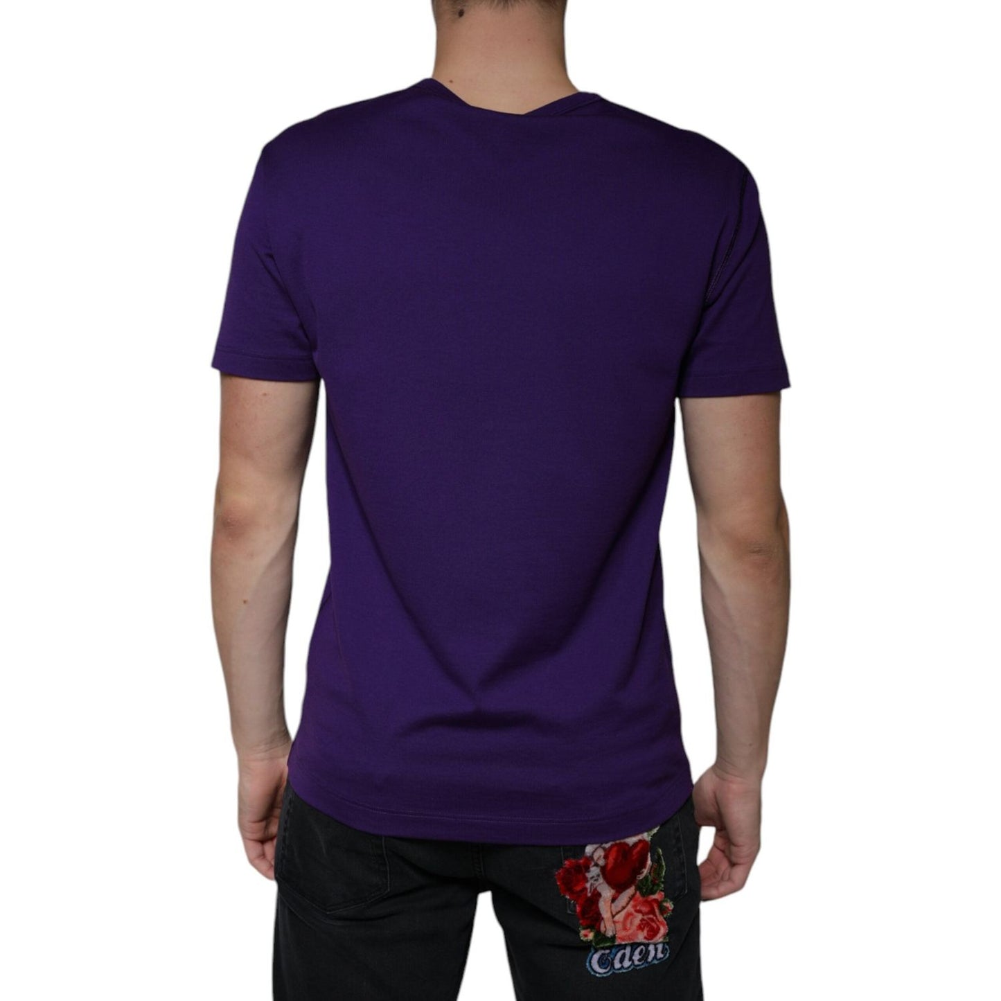 Dolce & Gabbana Purple DG Logo Cotton Crew Neck T-shirt Dolce & Gabbana