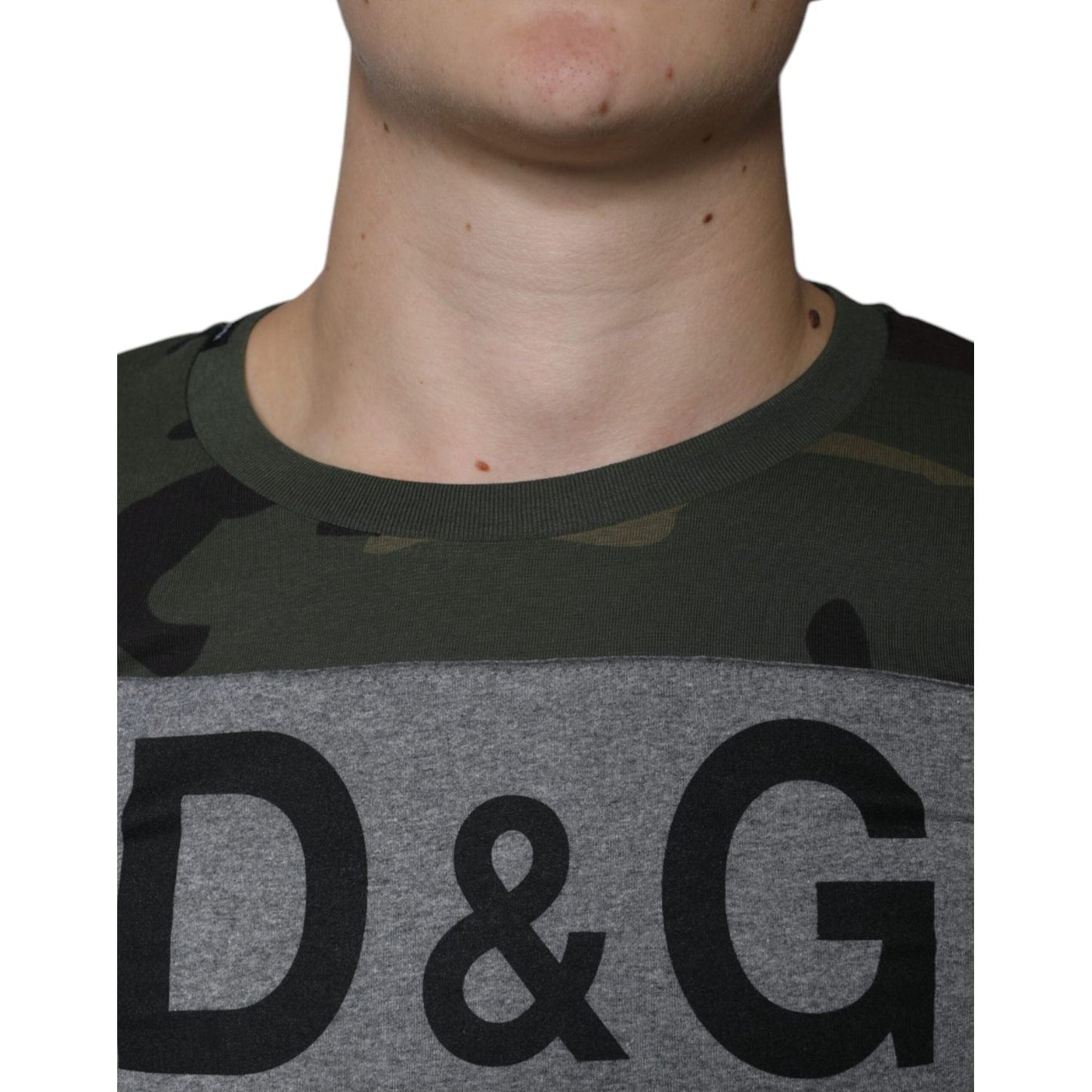 Dolce & Gabbana Multicolor Camouflage Cotton Crew Neck T-shirt