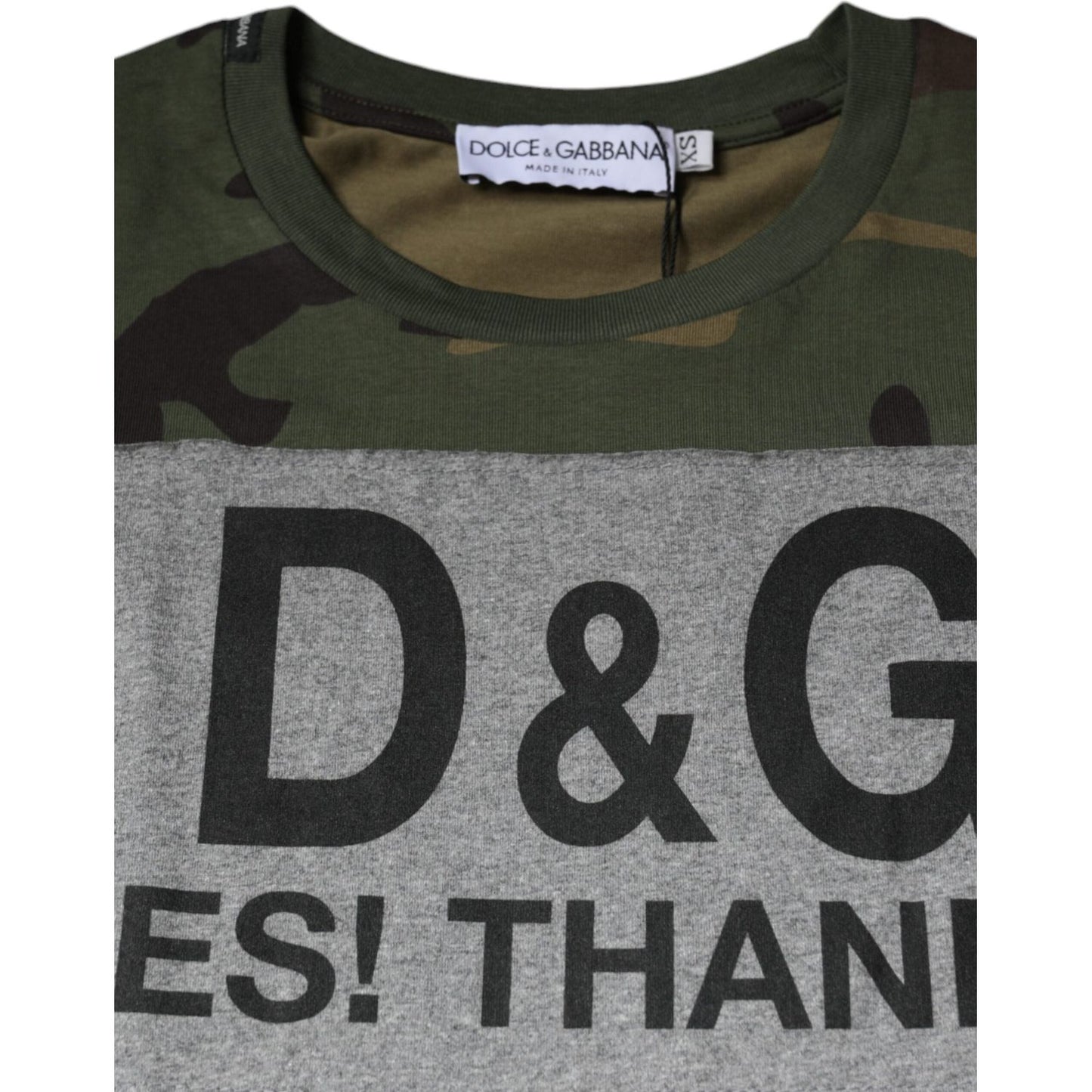 Dolce & Gabbana Multicolor Camouflage Cotton Crew Neck T-shirt