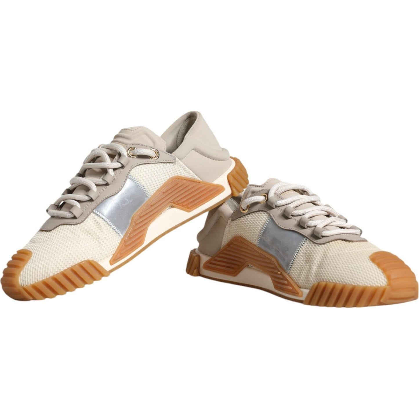 Dolce & Gabbana Beige Lace Up Low Top NS1 Sneakers Shoes