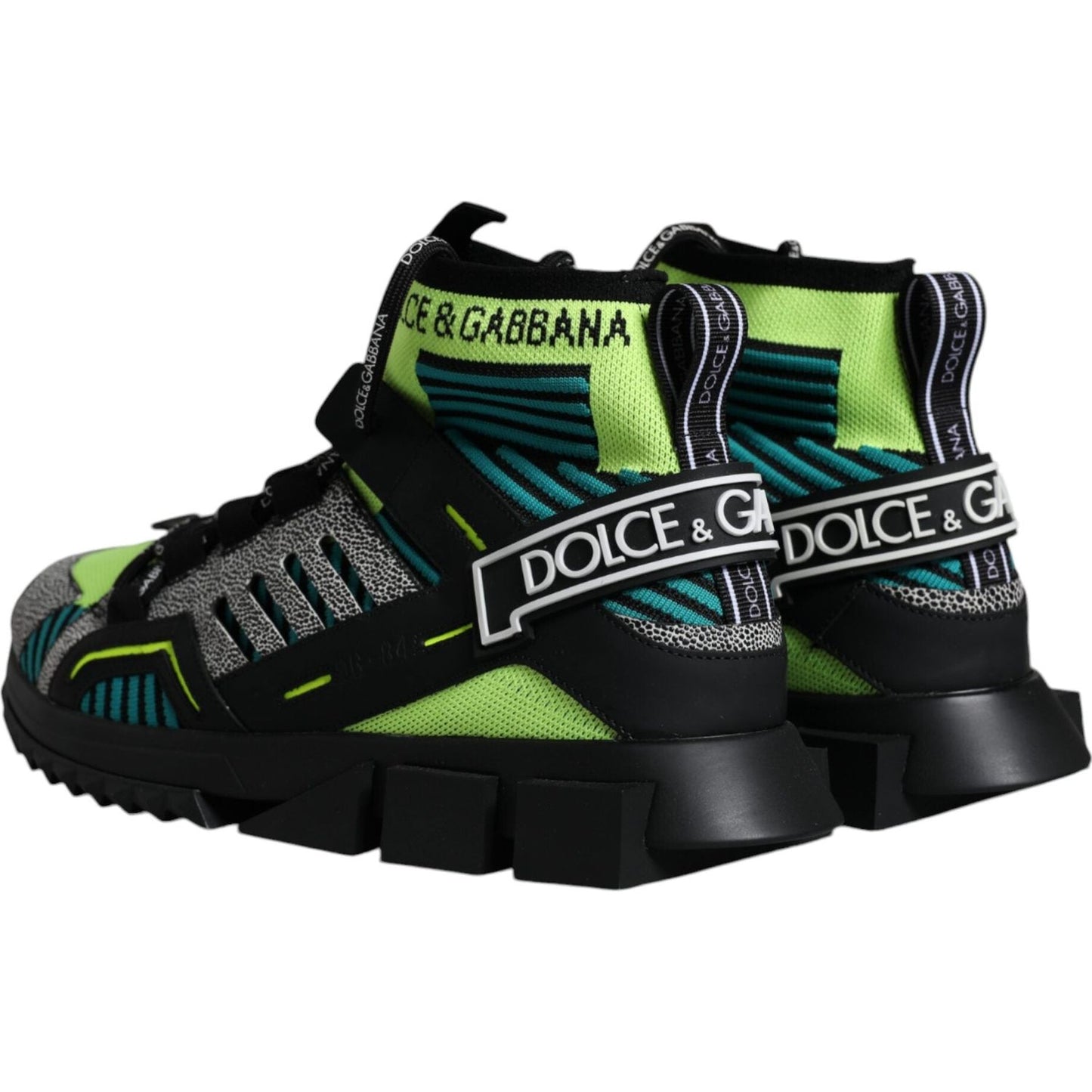 Dolce & Gabbana Multicolor Fabric High Top Sorrento Sneakers Shoes Dolce & Gabbana