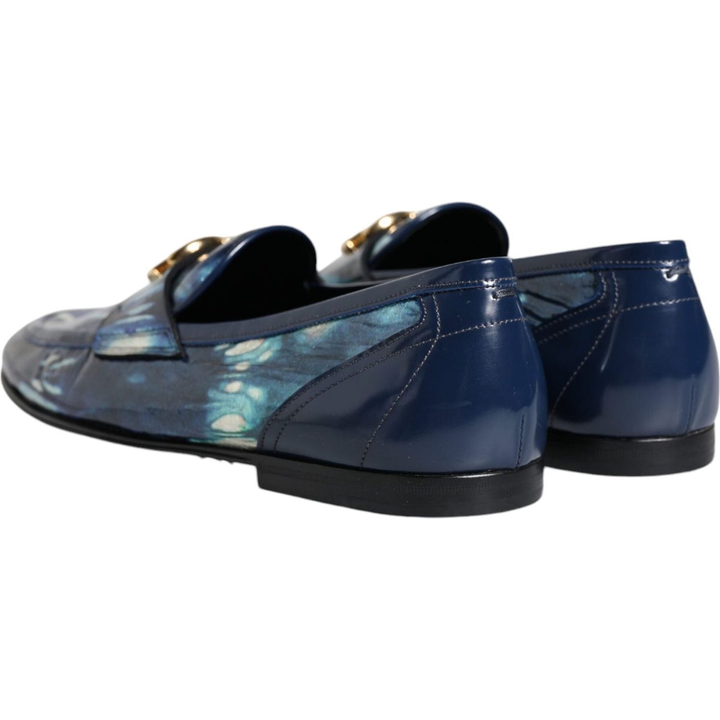 Dolce & Gabbana Blue Tie Dye DG Loafers Formal Shoes Dolce & Gabbana