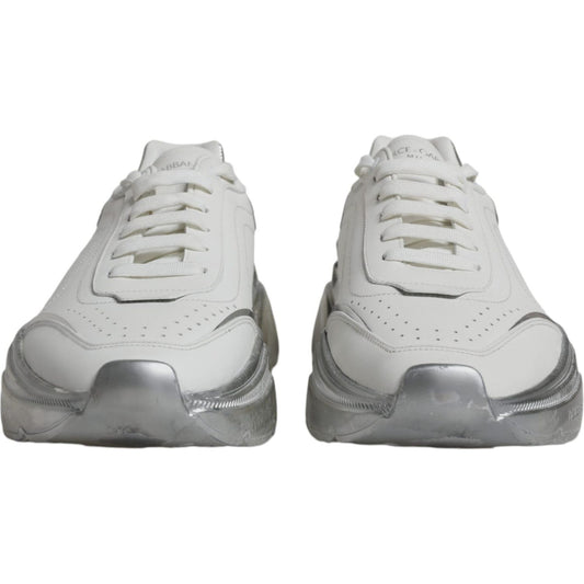 Dolce & Gabbana White Silver Daymaster Low Top Sneakers Shoes Dolce & Gabbana