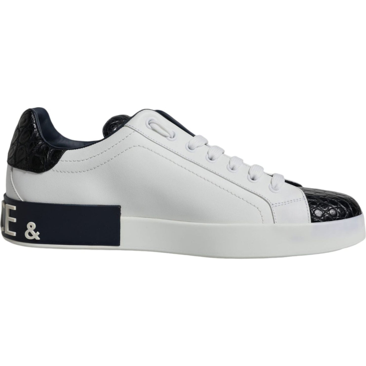 Dolce & Gabbana White Leather Logo Portofino Sneaker Shoes Dolce & Gabbana