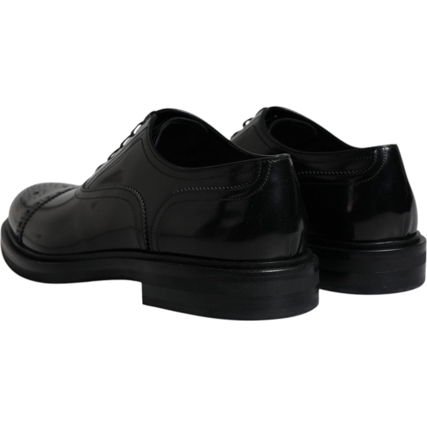 Dolce & Gabbana Black Leather Oxford Wingtip Men Formal Shoes Dolce & Gabbana