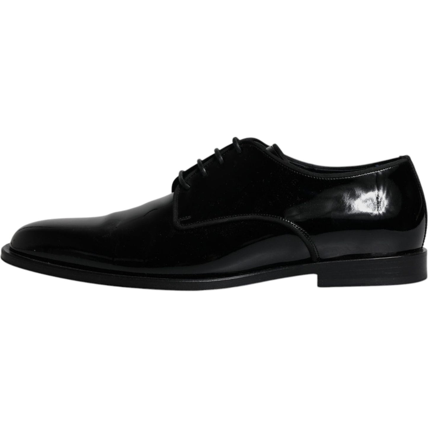 Dolce & Gabbana Black Leather Lace Up Men Derby Formal Shoes Dolce & Gabbana