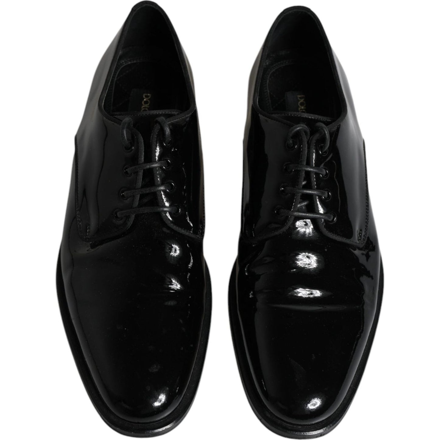 Dolce & Gabbana Black Leather Lace Up Men Derby Formal Shoes Dolce & Gabbana