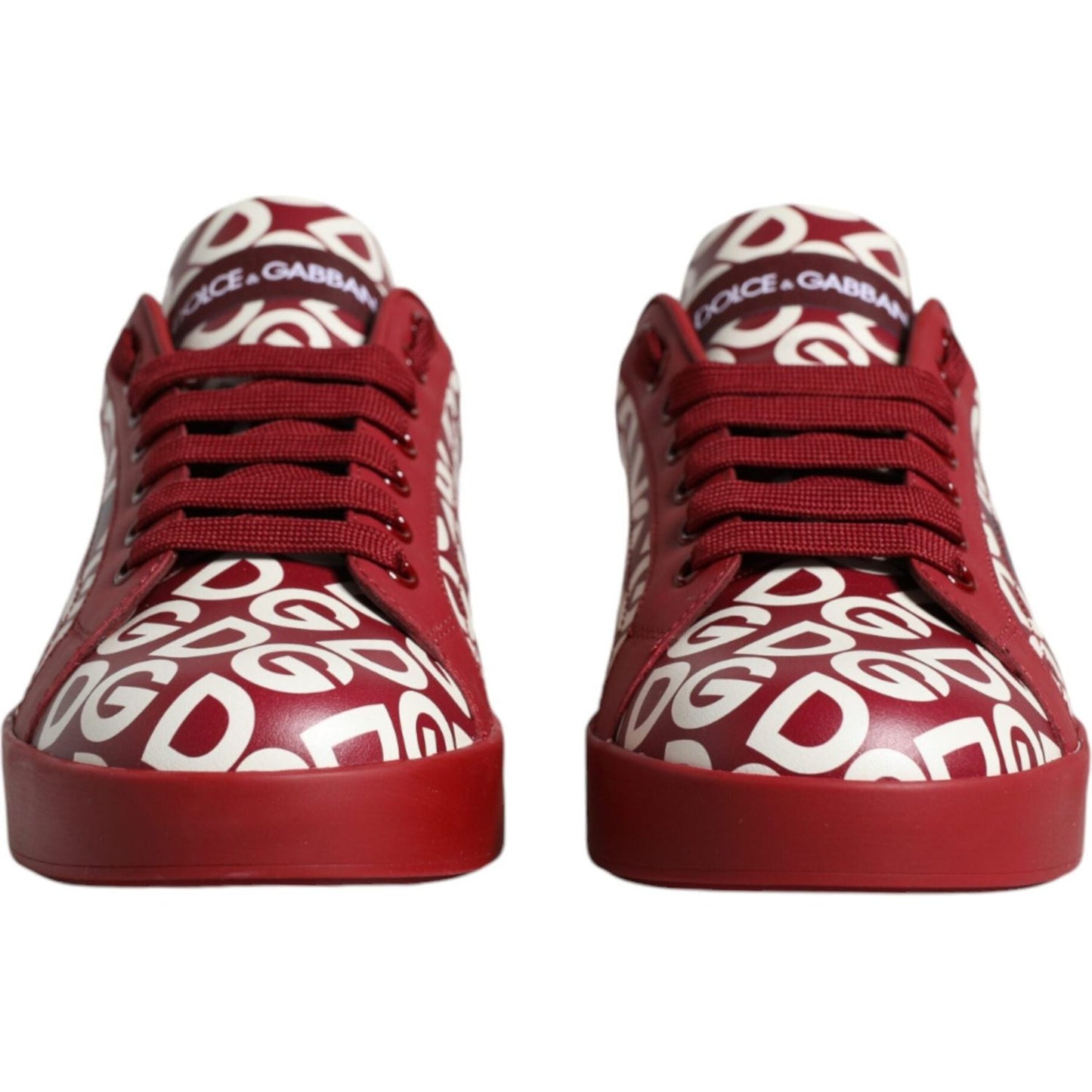 Dolce & Gabbana White Red Leather DG Mania Sneakers Shoes Dolce & Gabbana