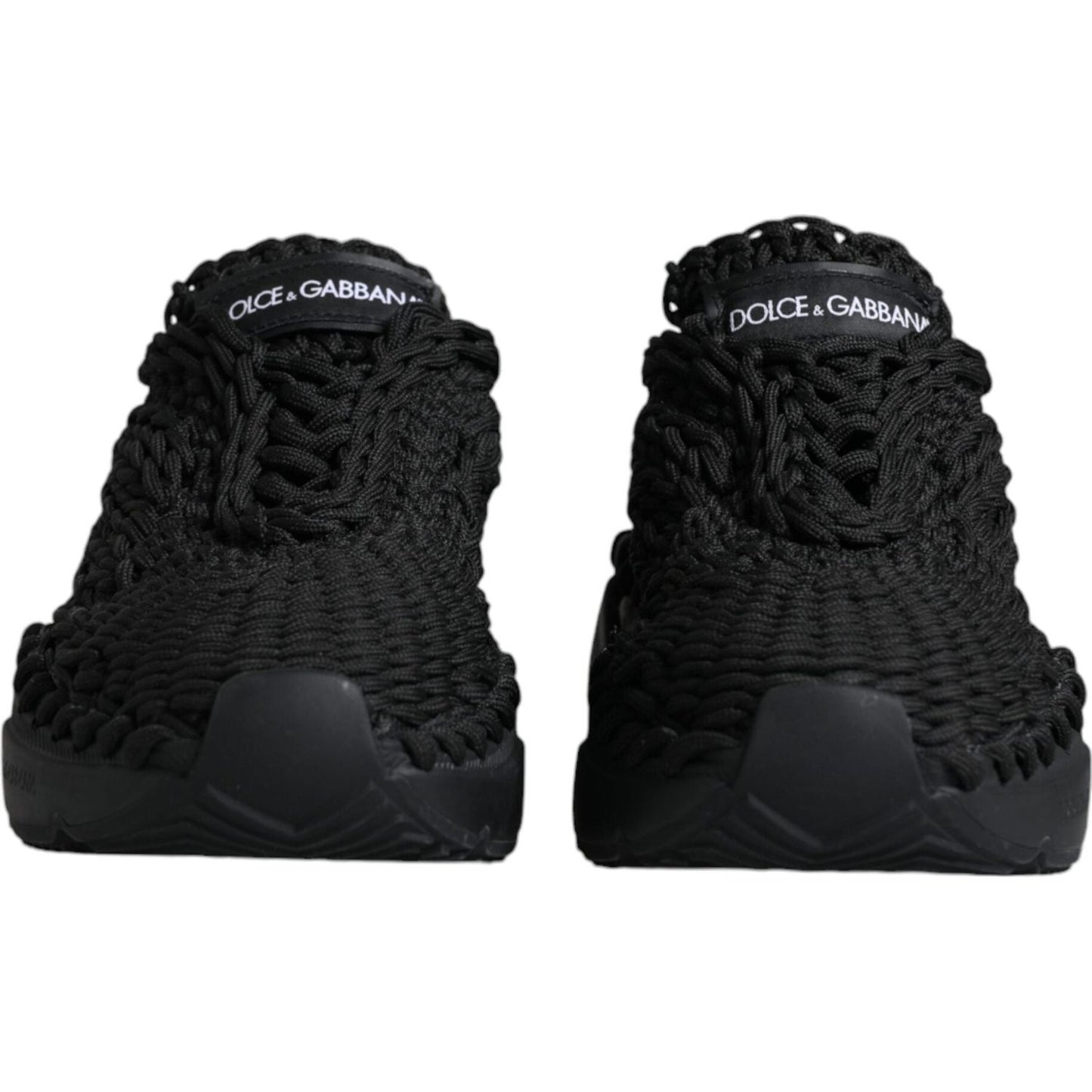 Dolce & Gabbana Black Knitted Daymaster Sneakers Shoes Dolce & Gabbana