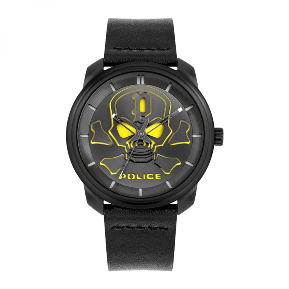 Police Black Leather Watch Police