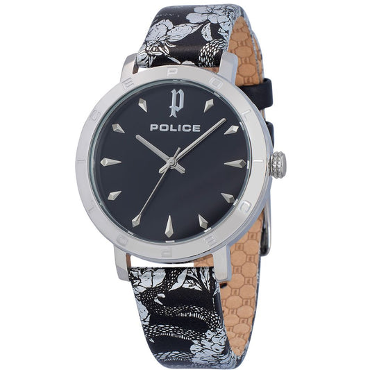 Police Black Leather Watch Police