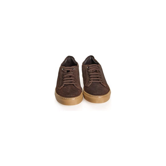 Roberto Pepe Luxury Brown Calfskin Sneaker Roberto Pepe Luxury