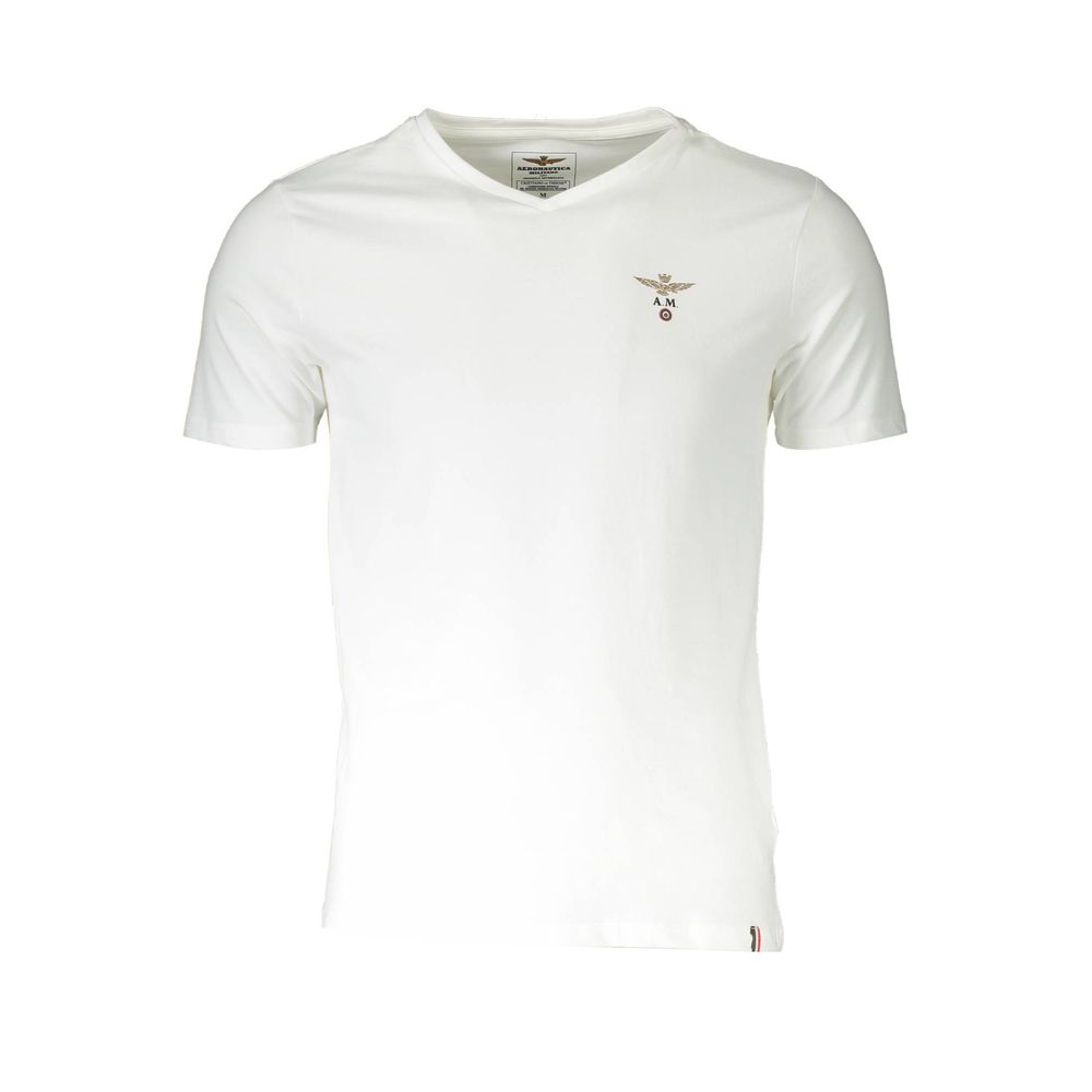 Aeronautica Militare White Cotton T-Shirt Aeronautica Militare