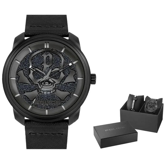 Police Black Leather Watch