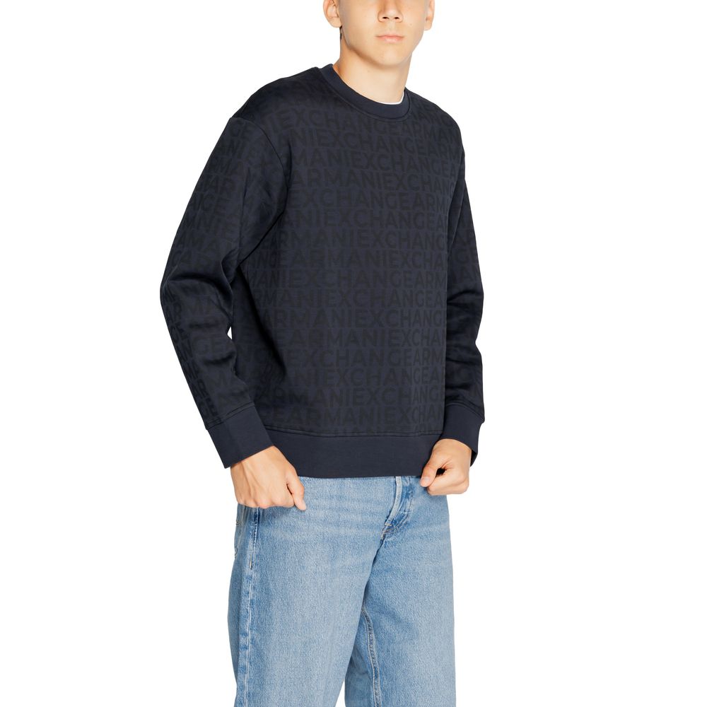 Armani Exchange Blue Cotton Sweater Armani Exchange