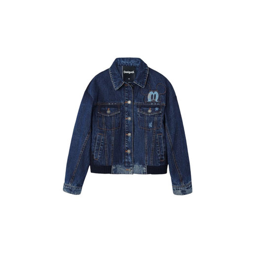 Desigual Blue Cotton Jackets & Coat Desigual